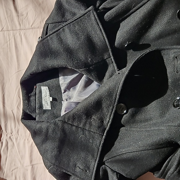 Calvin Klein wool blend black coat - Picture 9 of 11